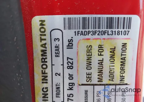 2015 Ford Focus Se из США, поврежденный, VIN 1FADP3F20FL318107